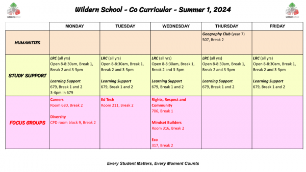 Summer 1 2024 Co Curricular Timetable 2